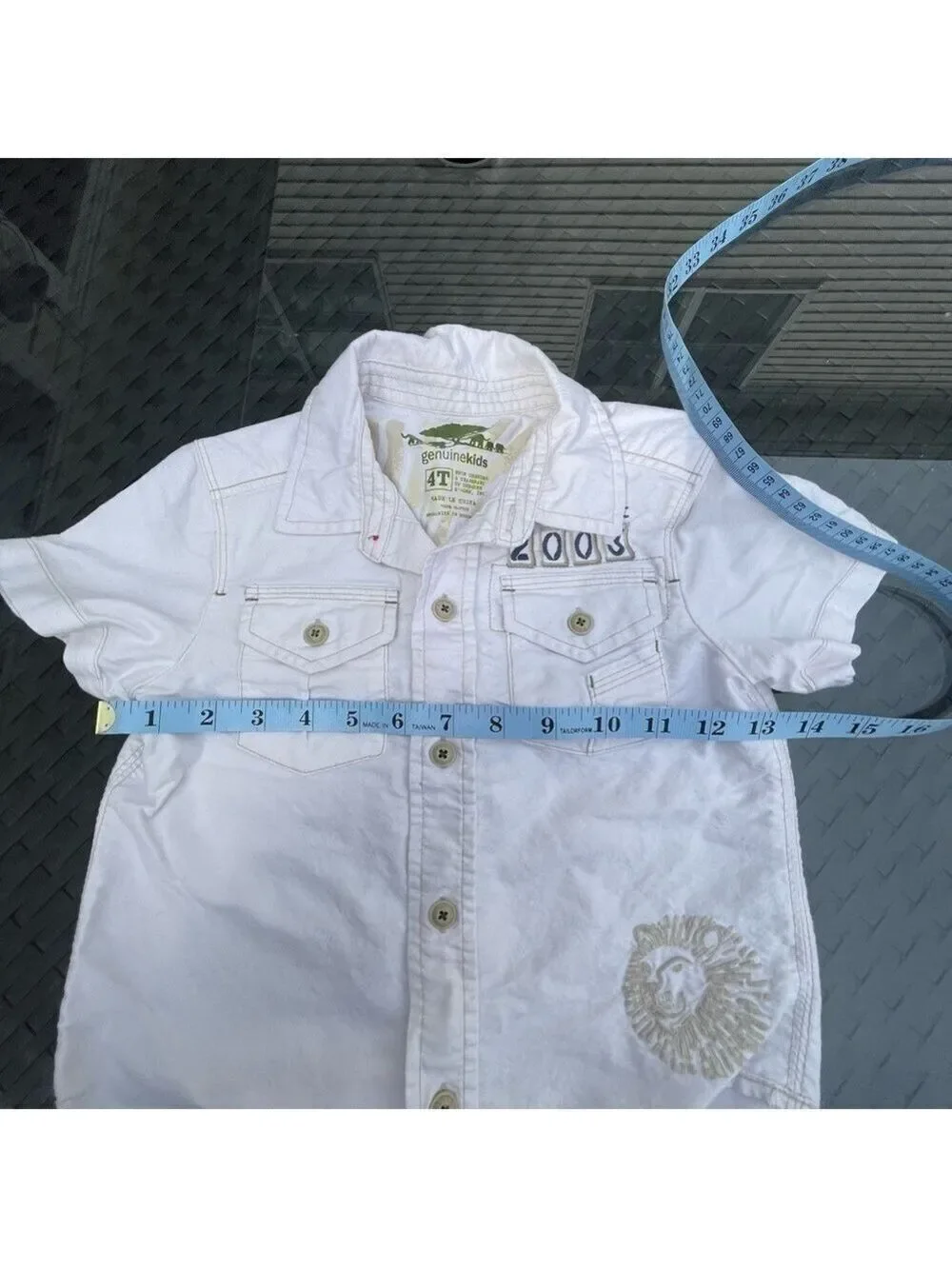 GENUINE Kids from Oshkosh off white short sleeves button down safari shirt 4T